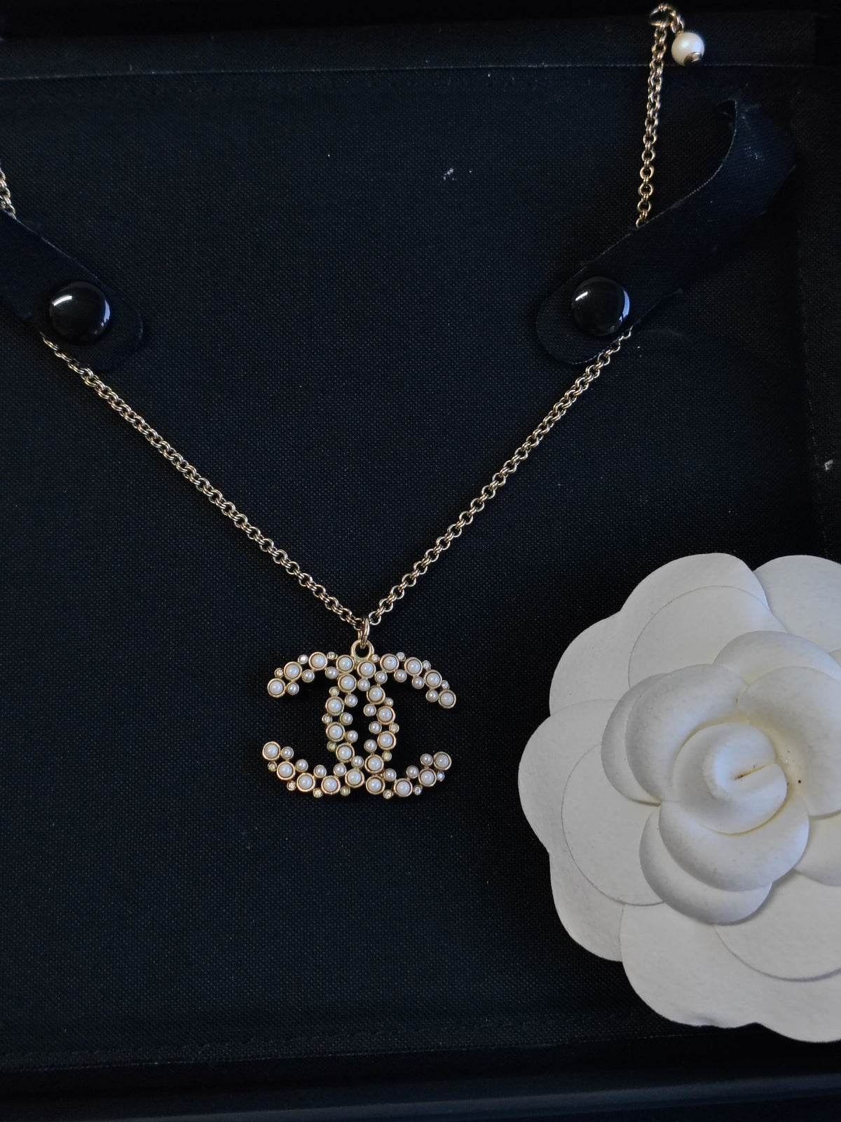 Chanel - Other - Gold-tone metal with imitation pearls and crystal accents. - Gold