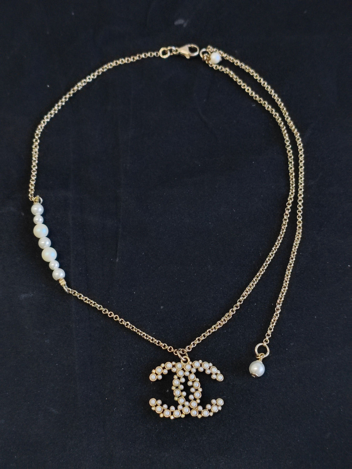 Chanel - Other - Gold-tone metal with imitation pearls and crystal accents. - Gold