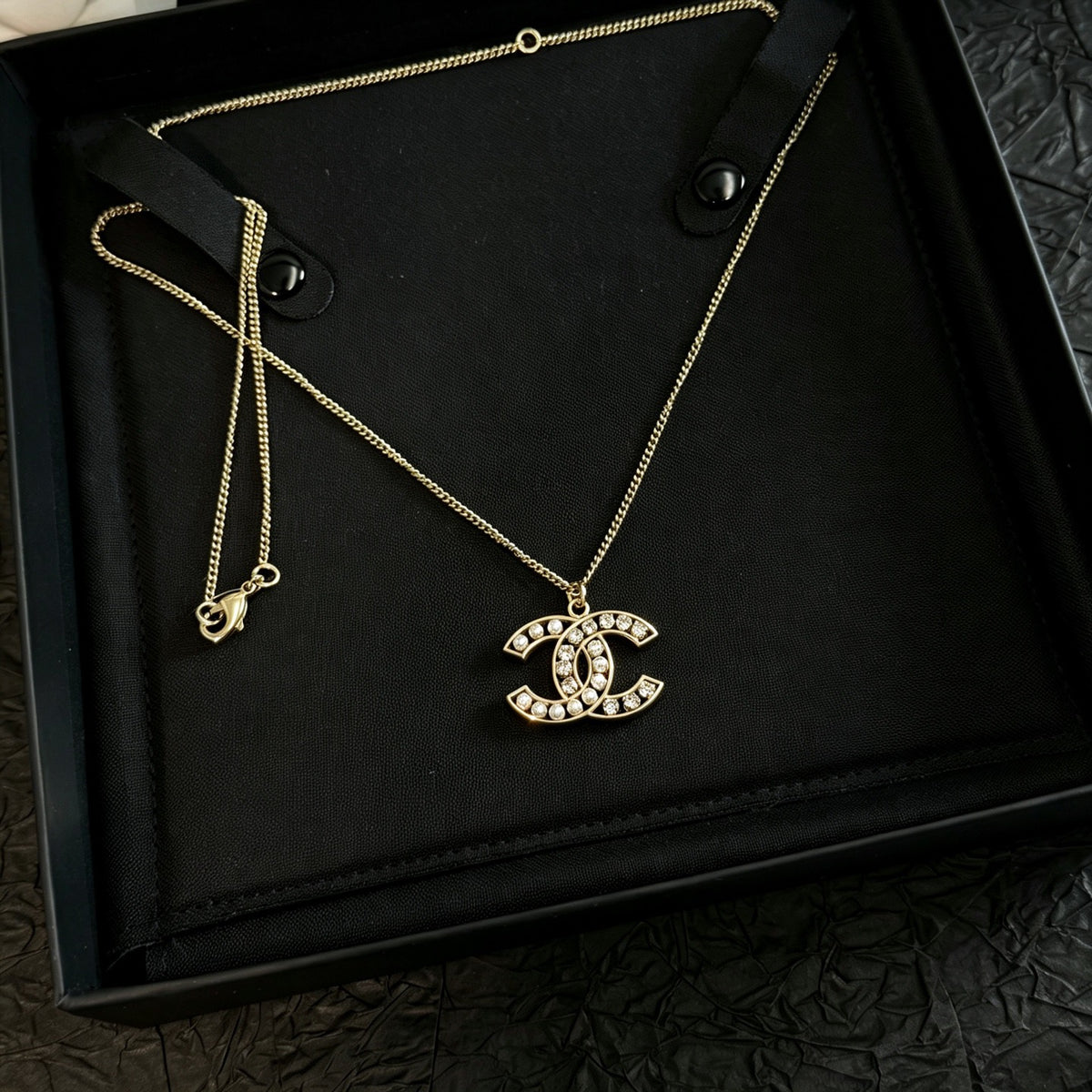 Chanel - Other - Gold-tone metal with imitation pearls and crystal embellishments. - Gold