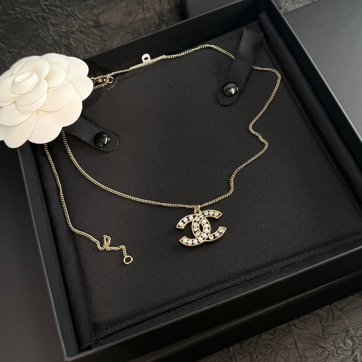 Chanel - Other - Gold-tone metal with imitation pearls and crystal embellishments. - Gold