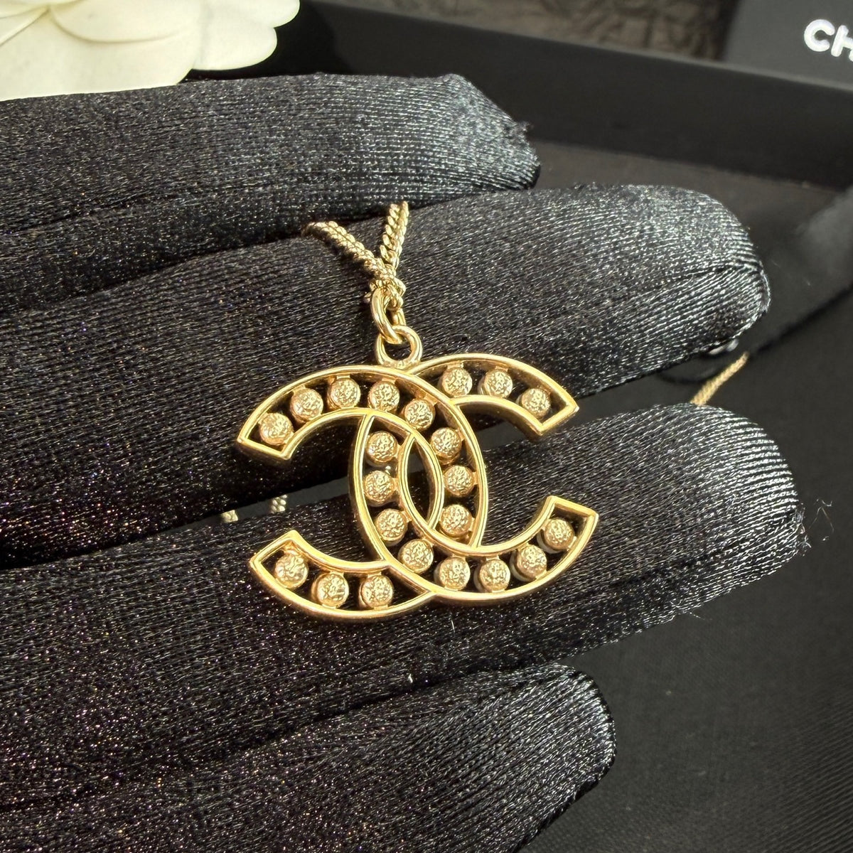 Chanel - Other - Gold-tone metal with imitation pearls and crystal embellishments. - Gold