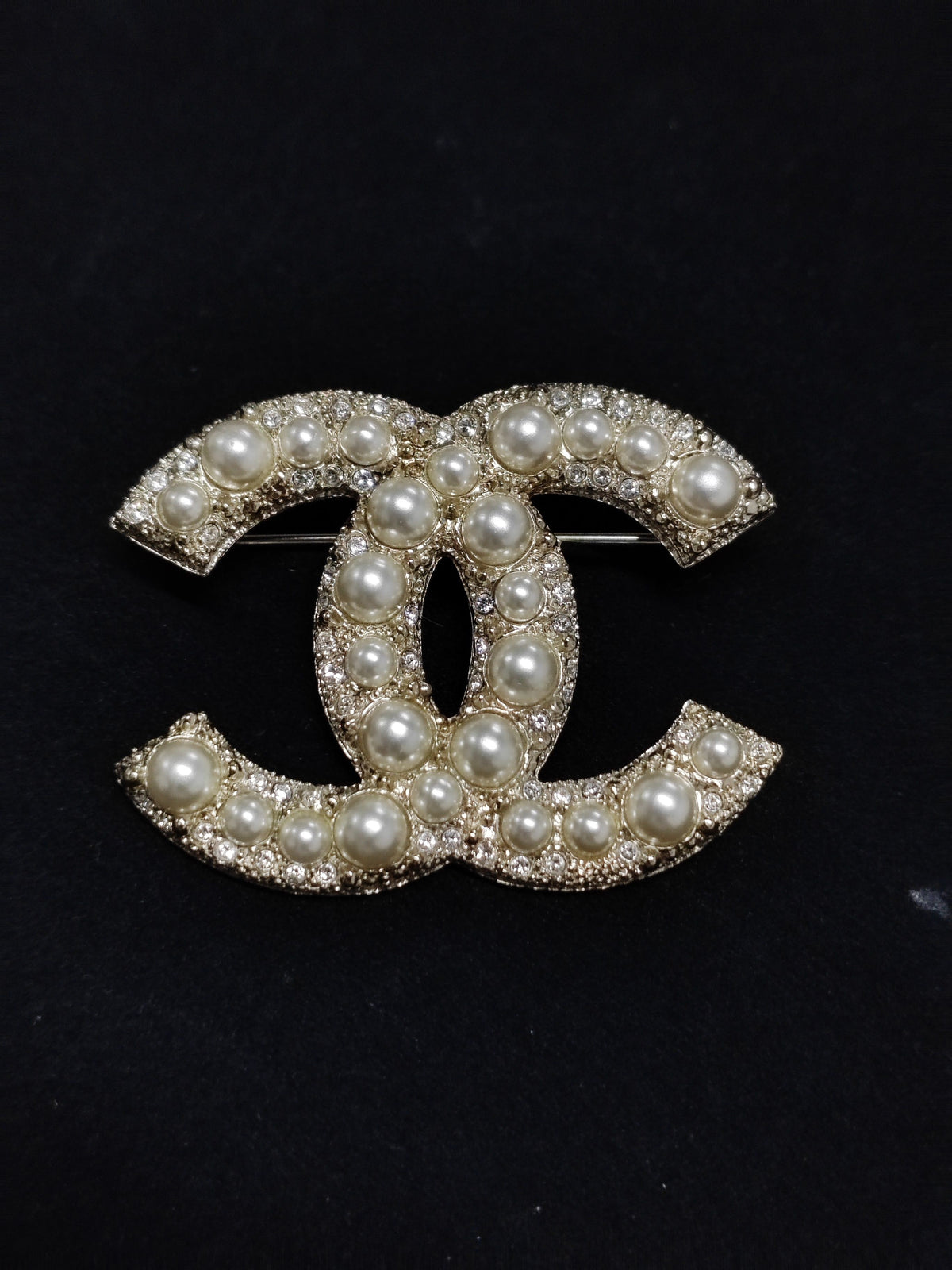 Chanel - Other - Gold-tone metal with imitation pearls and glass rhinestone accents. - Gold