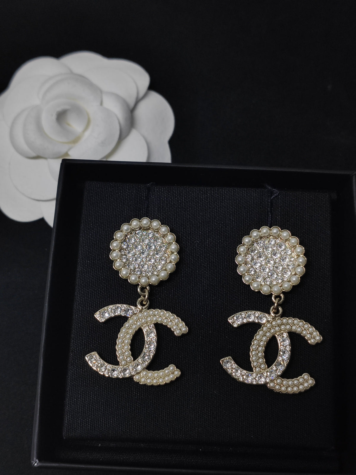 Chanel - Other - Gold-tone metal with imitation pearls and rhinestones. - Gold