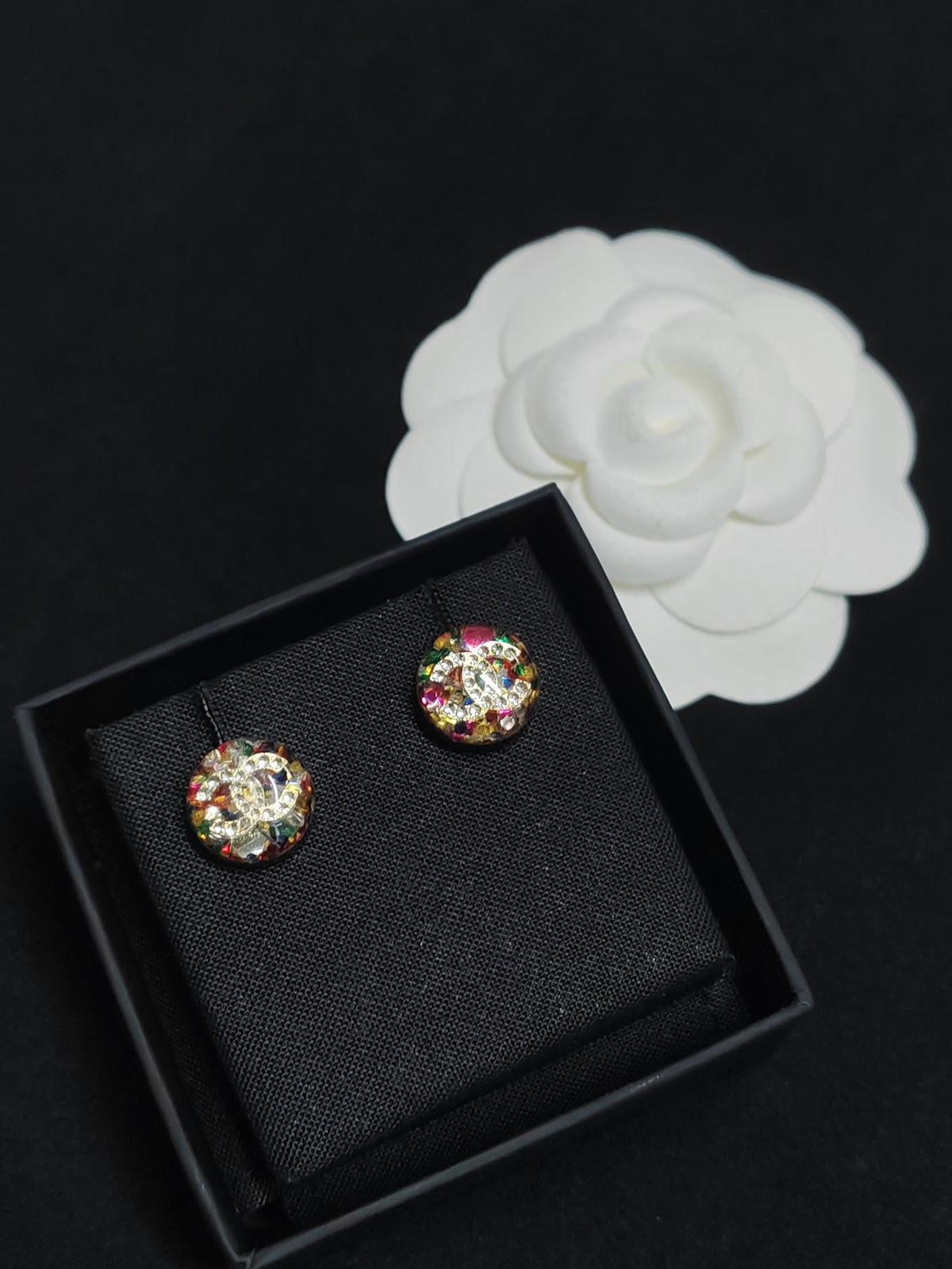 Chanel - Other - Gold-tone metal with multicoloured rhinestone embellishments - Multicolour