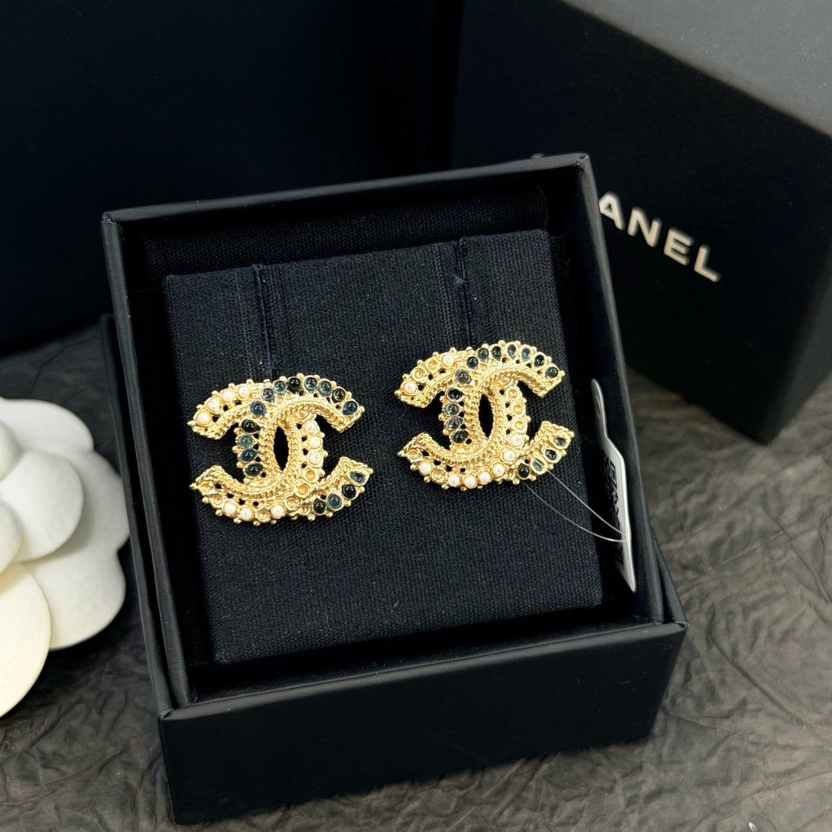 Chanel - Other - Gold-tone metal with pearl-like and colored stone embellishments - Gold