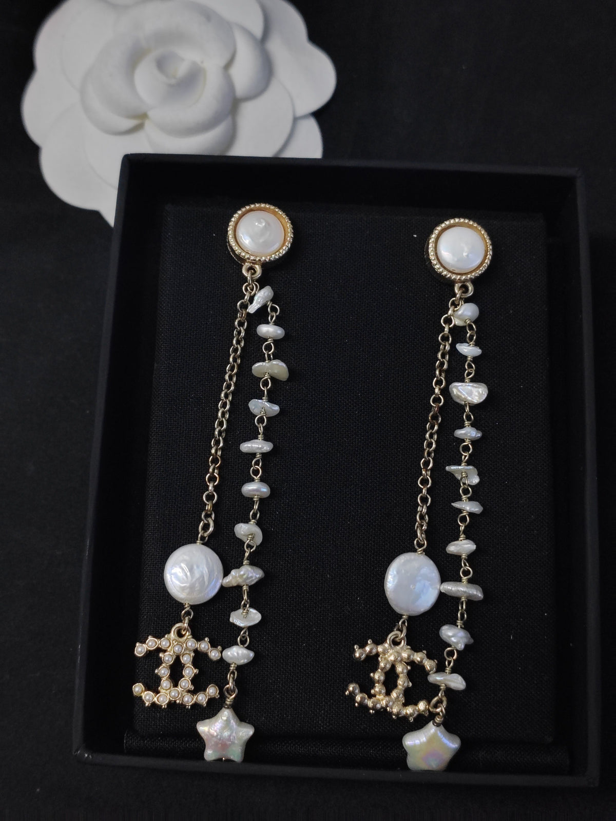 Chanel - Other - Gold-tone metal with pearl-like and crystal-like embellishments. - Gold