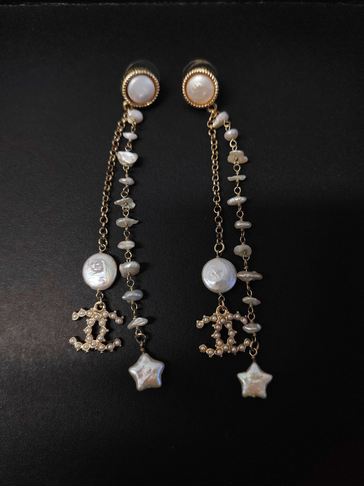 Chanel - Other - Gold-tone metal with pearl-like and crystal-like embellishments. - Gold