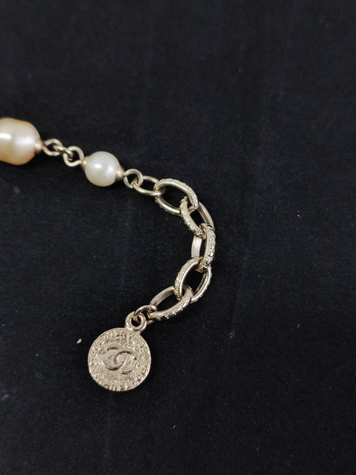 Chanel - Other - Gold-tone metal with pearl-like beads and assorted decorative stones; exact stone composition unknown. - Multicolour