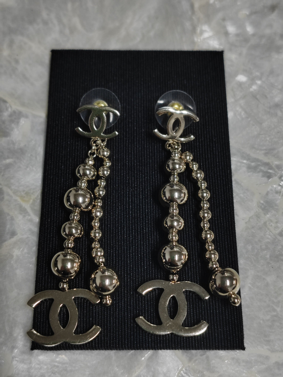 Chanel - Other - Gold-tone metal with polished spherical bead accents. - Gold