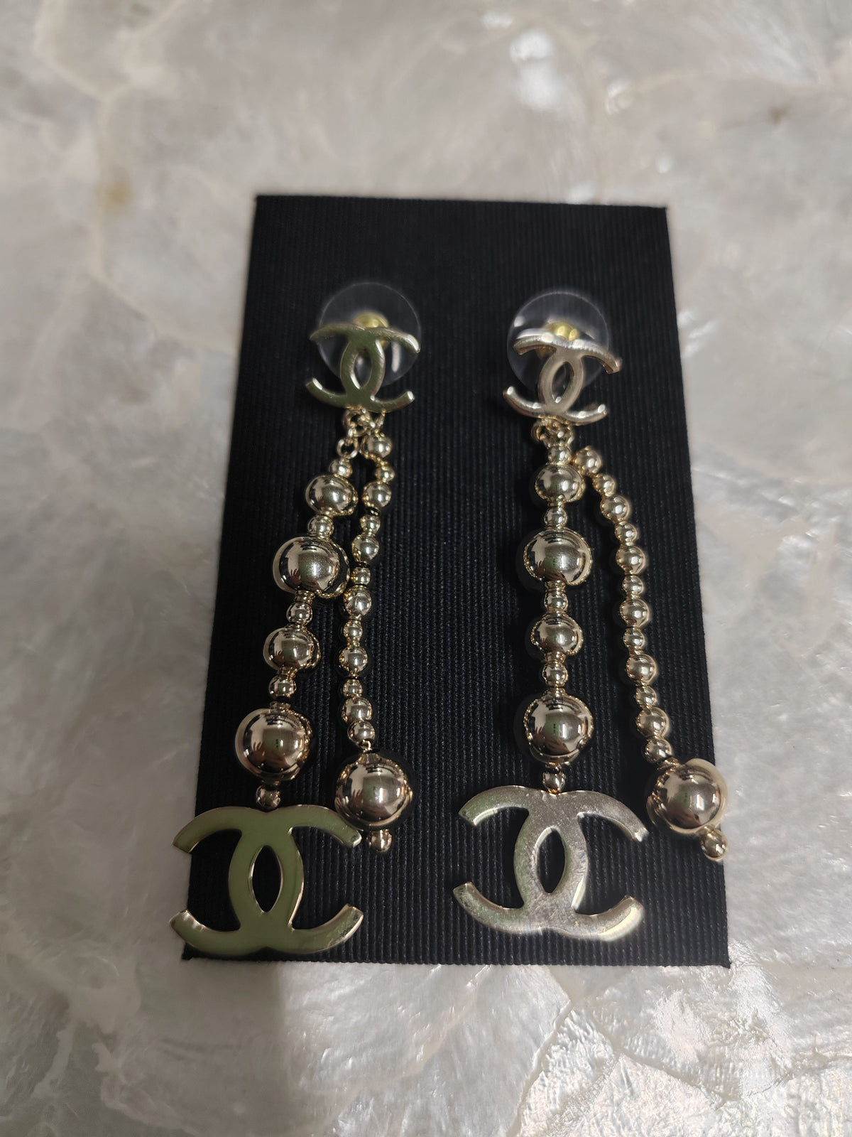 Chanel - Other - Gold-tone metal with polished spherical bead accents. - Gold