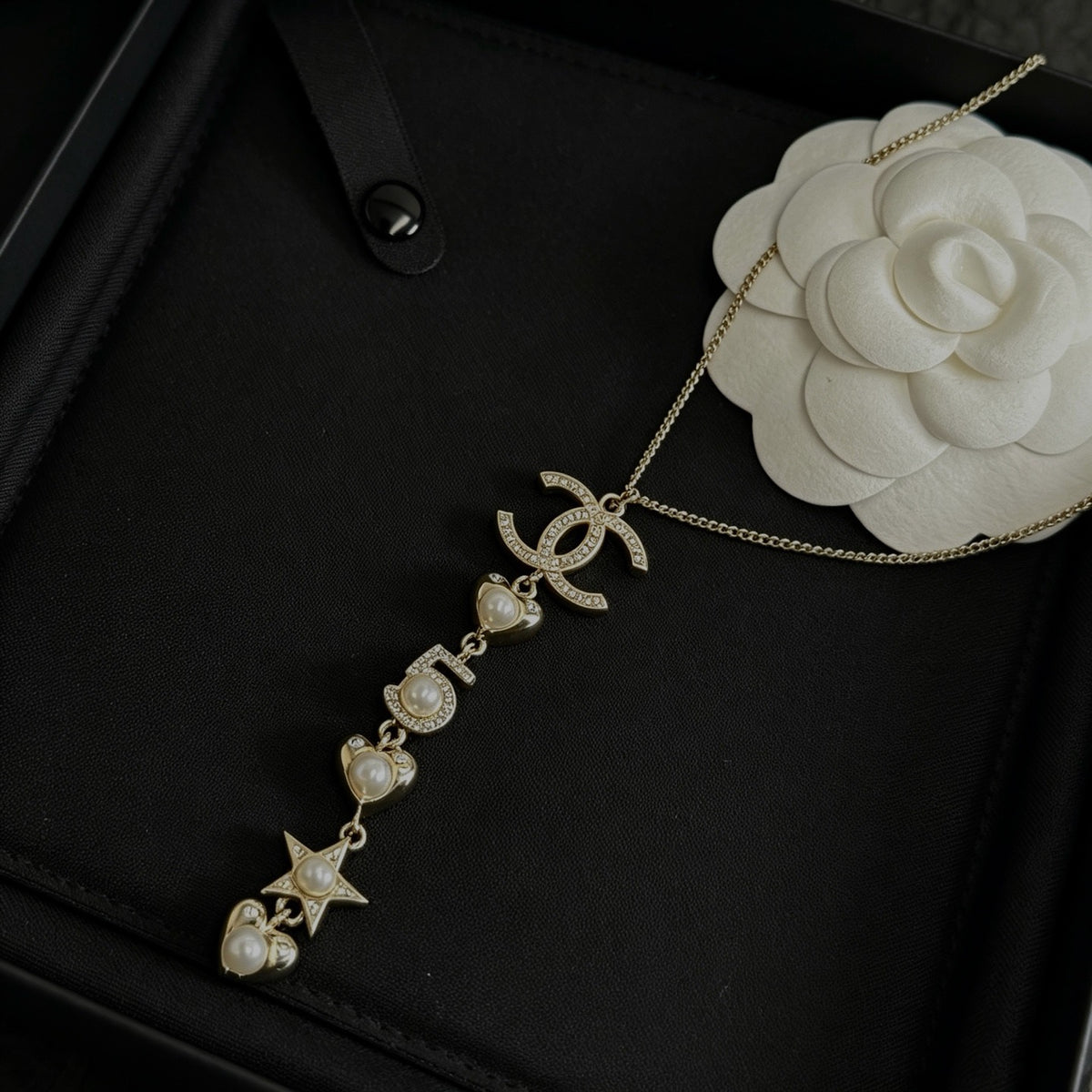 Chanel - Other - Gold-tone metal with rhinestone and faux-pearl embellishments - Gold