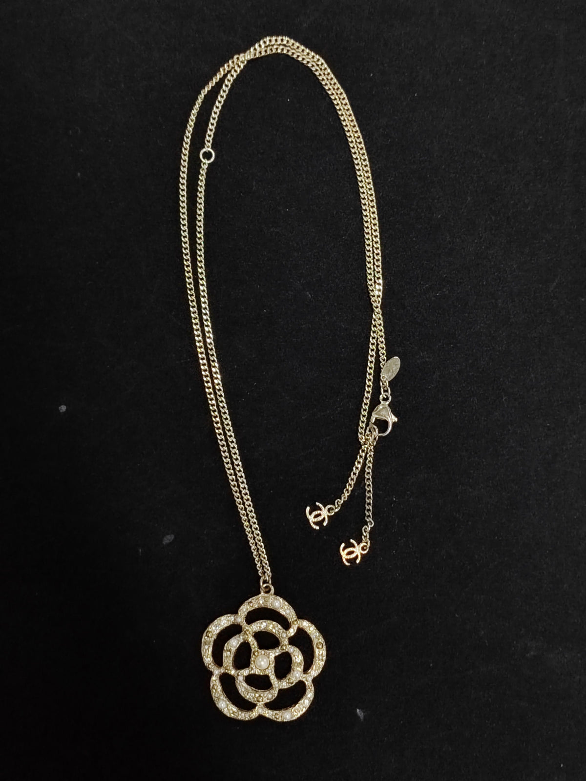 Chanel - Other - Gold-tone metal with rhinestone and imitation pearl embellishments - Gold