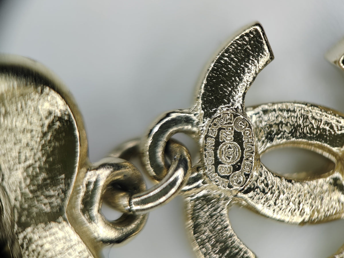 Chanel - Other - Gold-tone metal with rhinestone embellishment and imitation pearl details - Gold