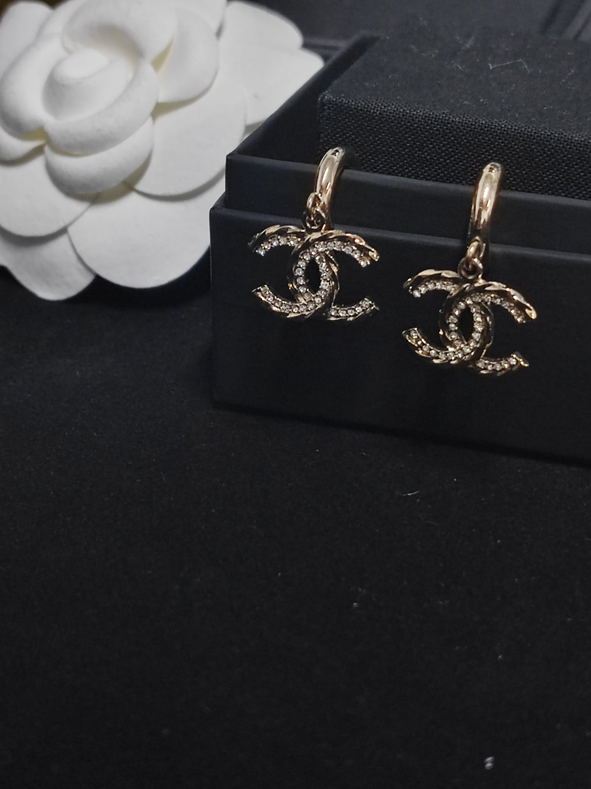 Chanel - Other - Gold-tone metal with rhinestone embellishment; exact metal composition unknown. - Gold