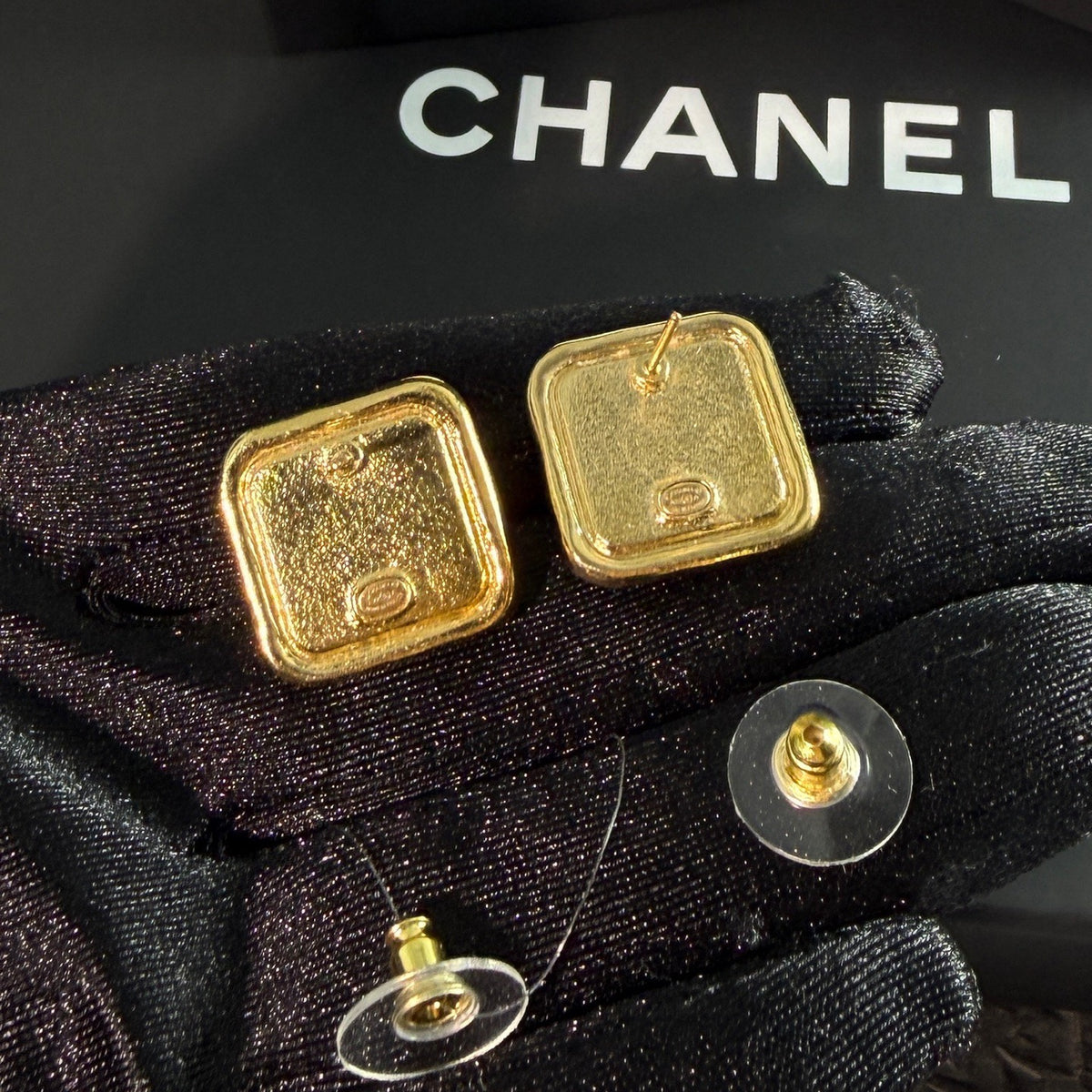 Chanel - Other - Gold-tone metal with rhinestone embellishments; the white inset material is unconfirmed. - Gold