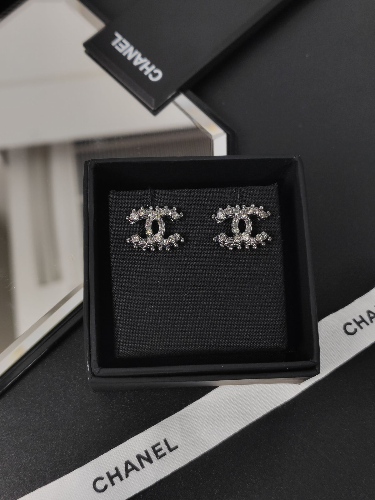 Chanel - Other - Gunmetal-tone metal with rhinestone embellishments - Grey