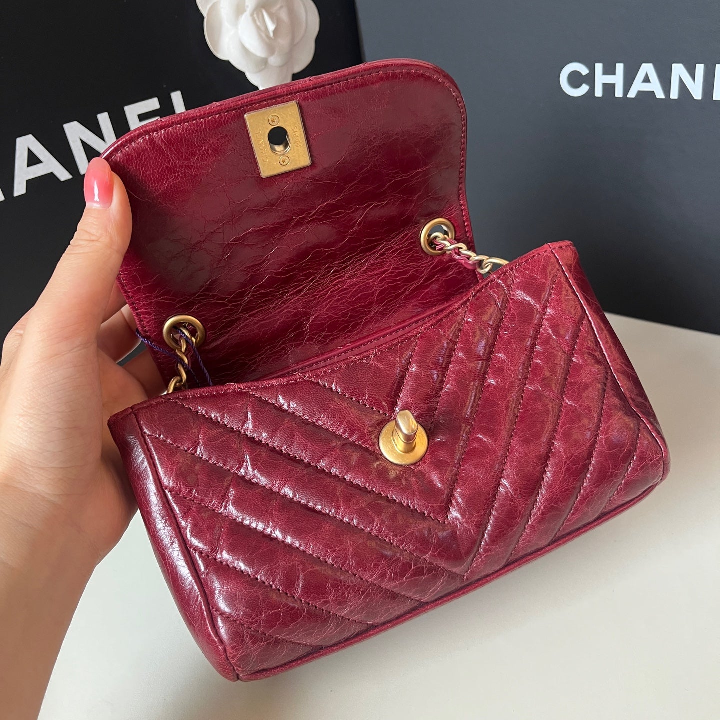 Chanel - Other - Leather - Burgundy - (mini)