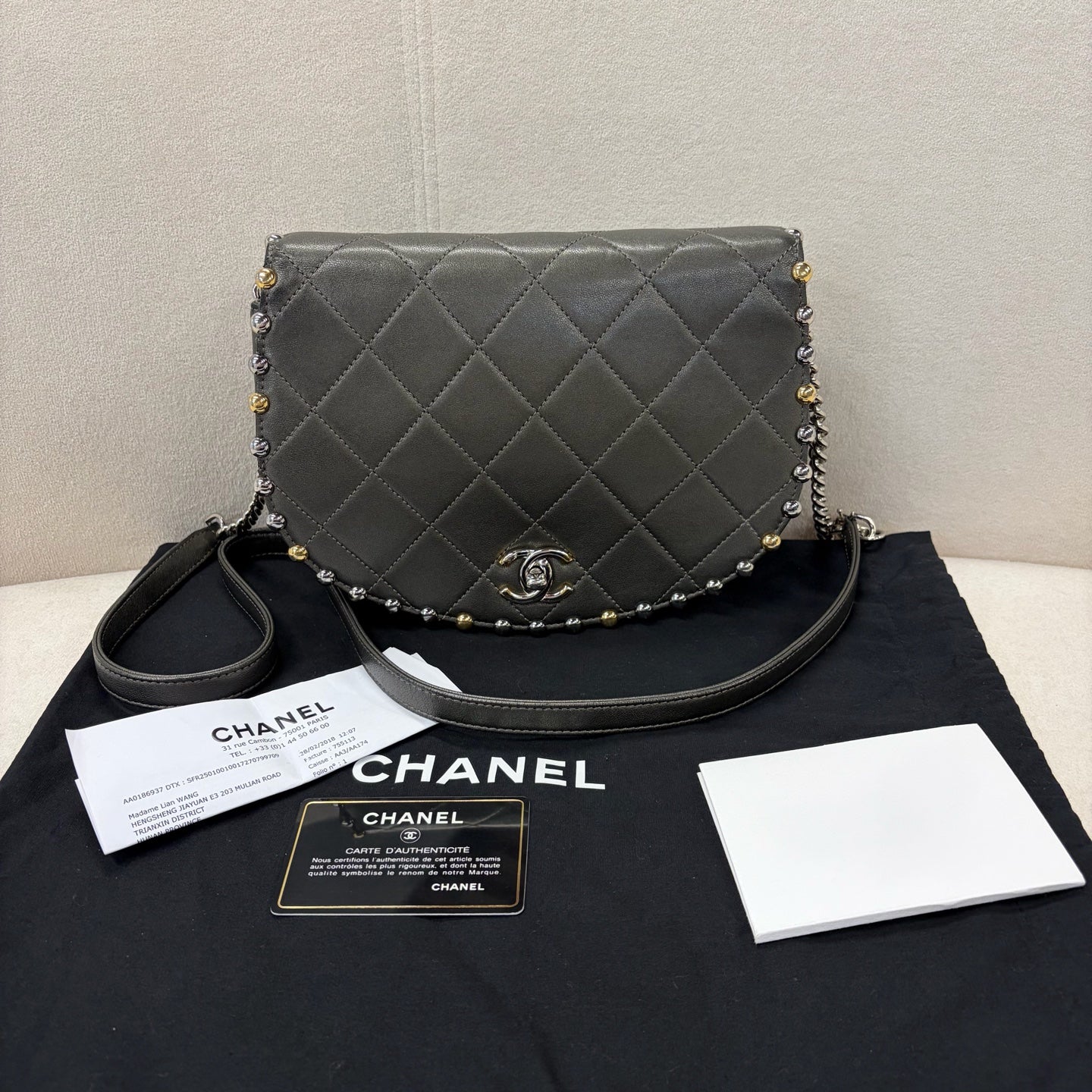 Chanel - Other - Leather - Grey - (small)