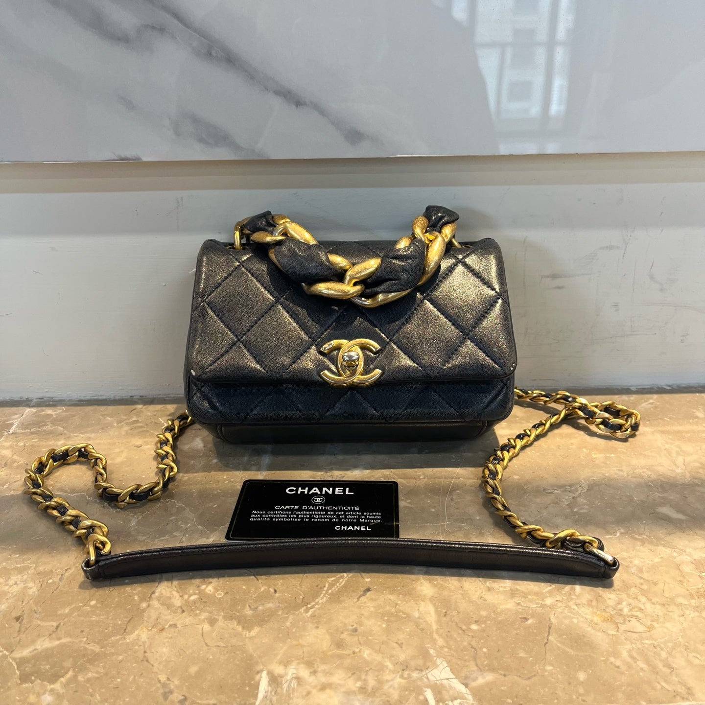Chanel - Other - Leather - Navy - (mini)