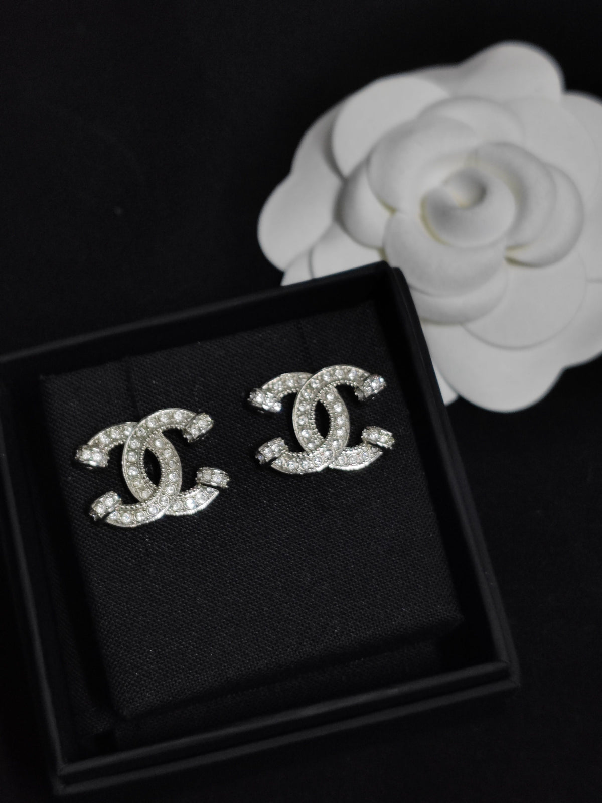 Chanel - Other - Metal alloy with clear rhinestone embellishments - Silver