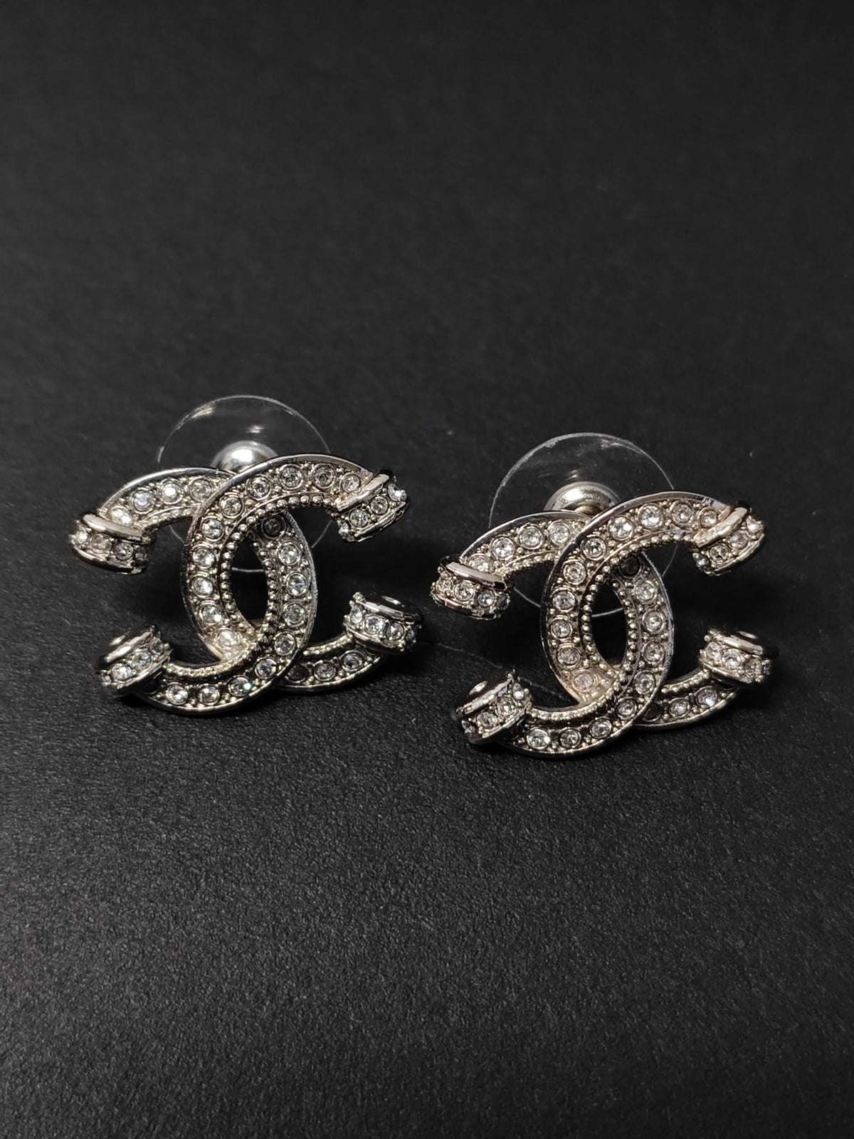 Chanel - Other - Metal alloy with clear rhinestone embellishments - Silver