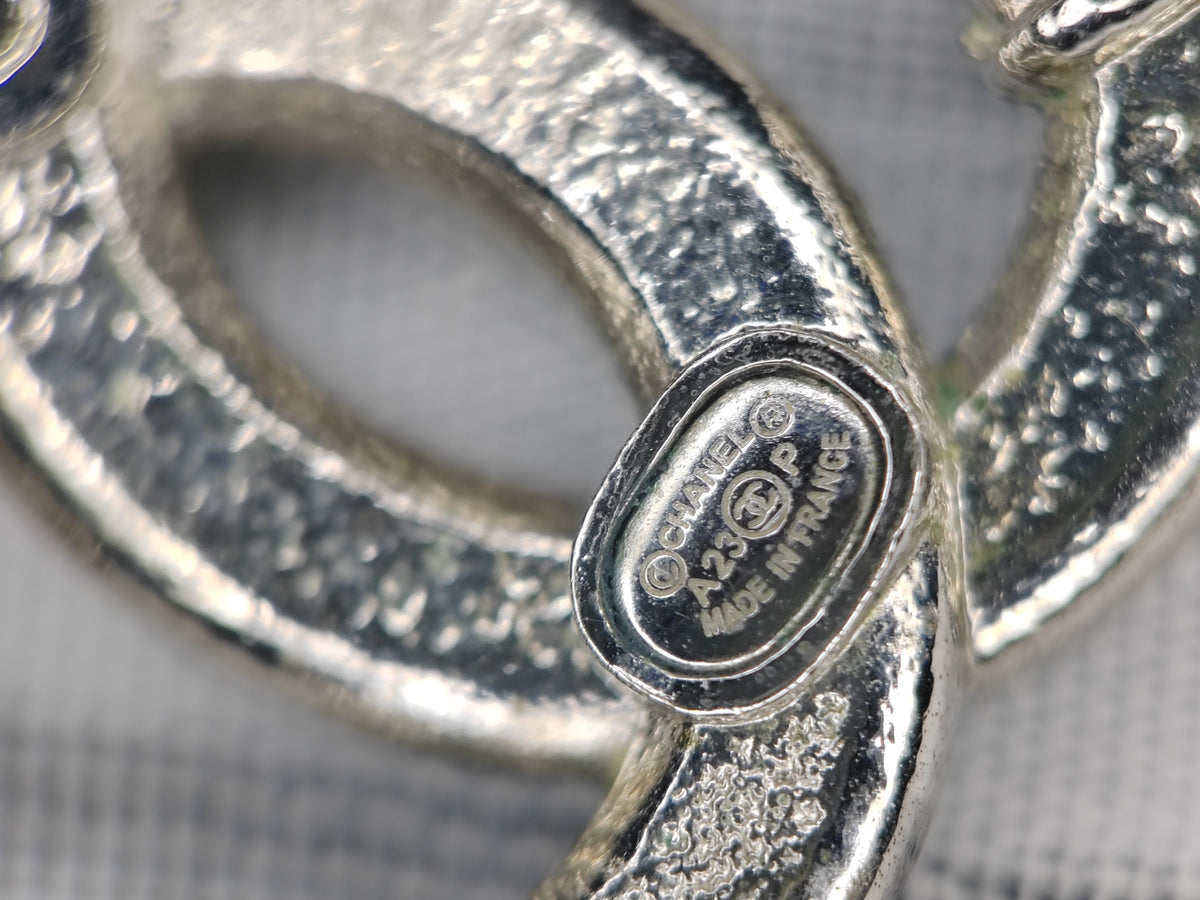 Chanel - Other - Metal alloy with clear rhinestone embellishments - Silver