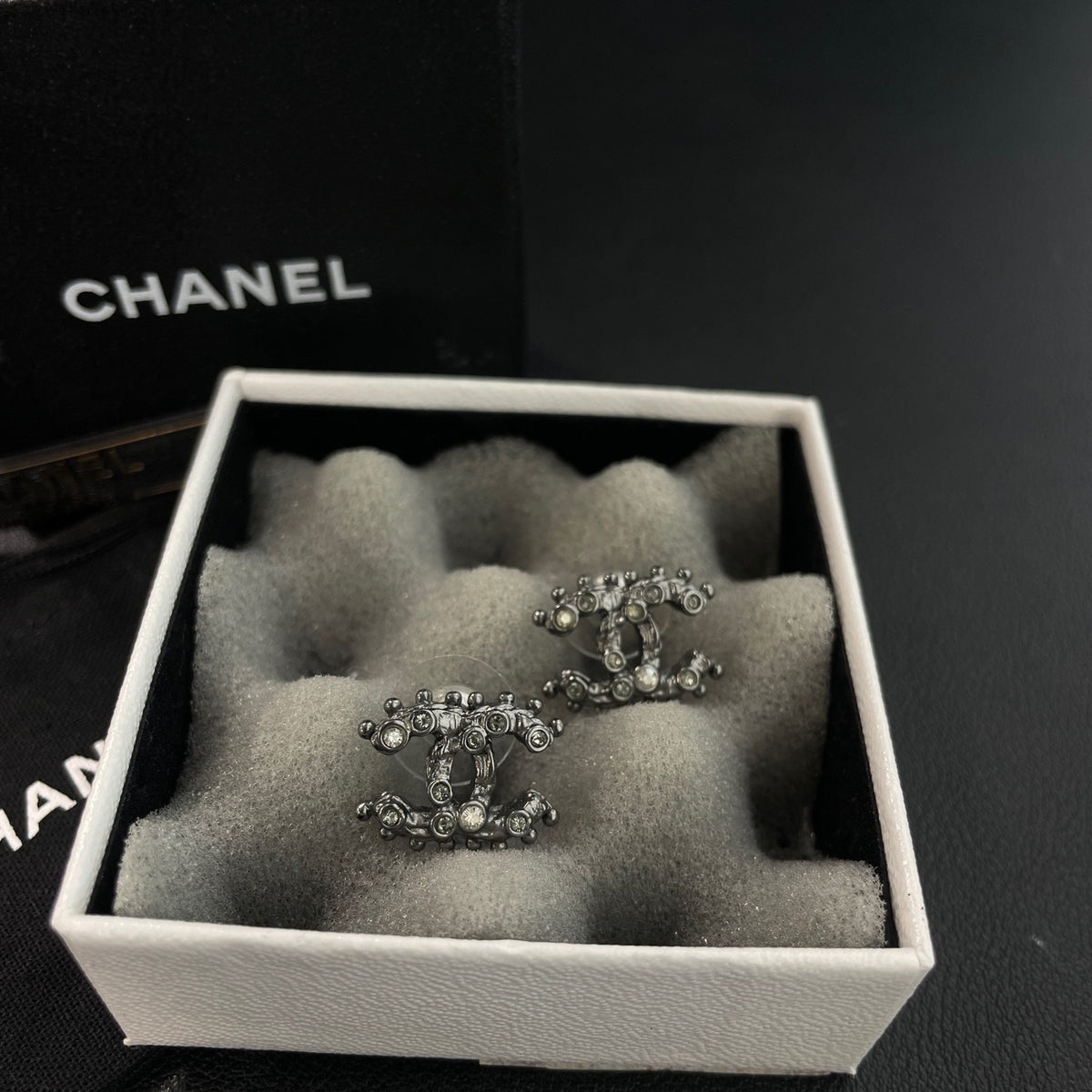 Chanel - Other - Metal alloy with crystal rhinestone embellishments - Black