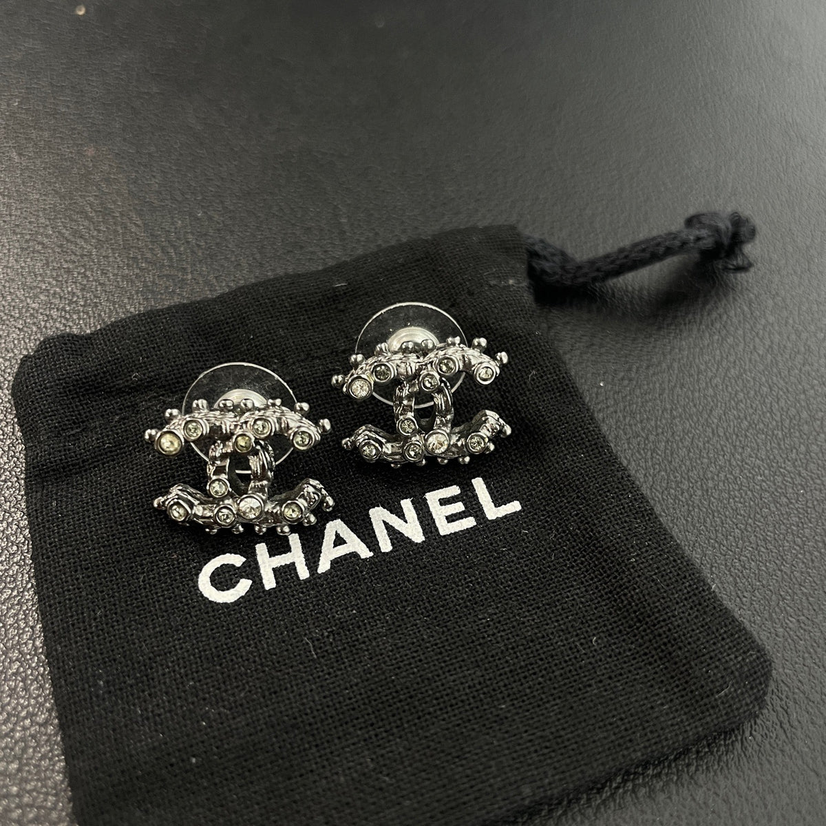 Chanel - Other - Metal alloy with crystal rhinestone embellishments - Black