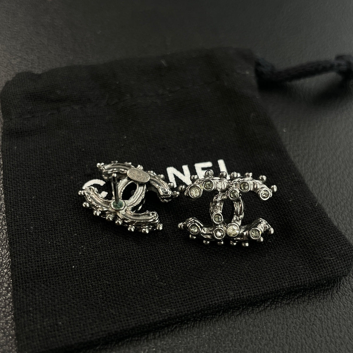 Chanel - Other - Metal alloy with crystal rhinestone embellishments - Black