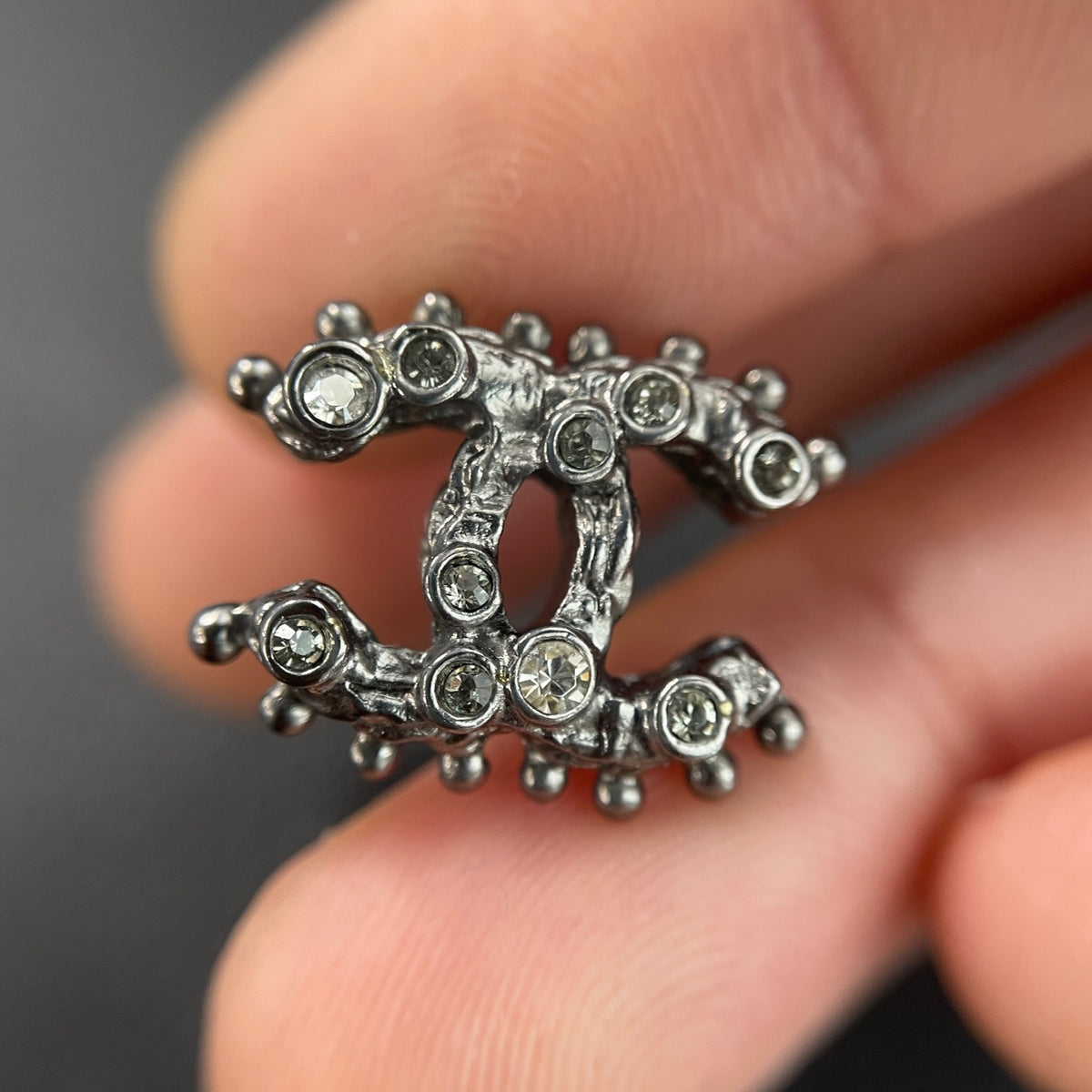 Chanel - Other - Metal alloy with crystal rhinestone embellishments - Black