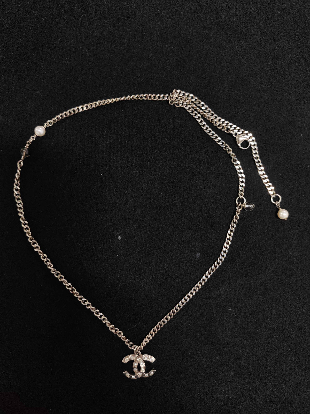 Chanel - Other - Metal alloy with crystal rhinestones and imitation pearls. - Silver