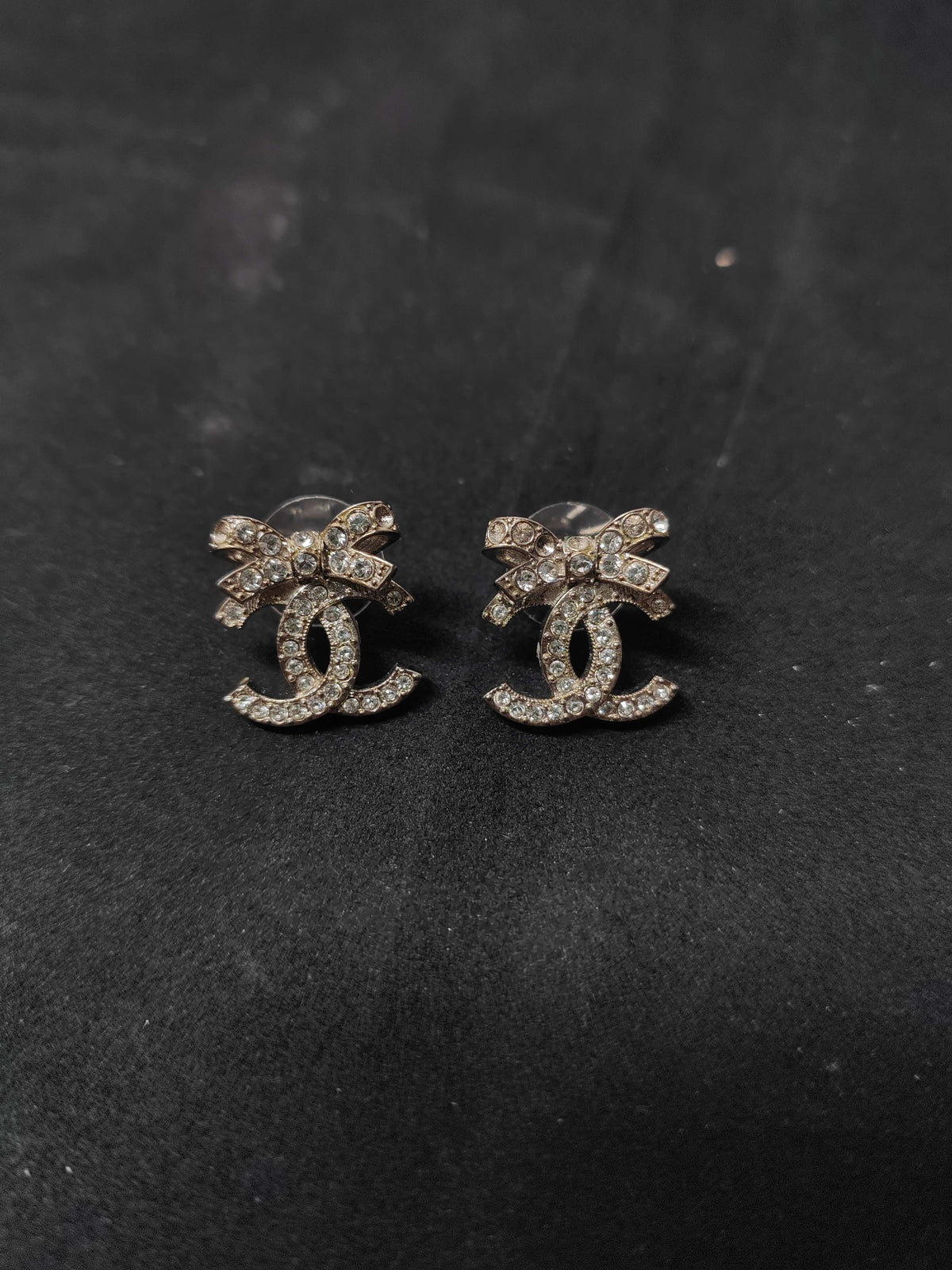 Chanel - Other - Metal setting with rhinestone embellishment; exact alloy unspecified. - Silver