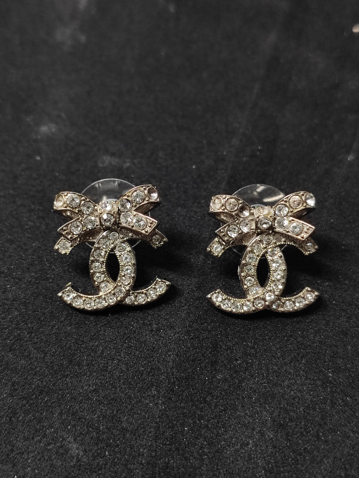 Chanel - Other - Metal setting with rhinestone embellishment; exact alloy unspecified. - Silver