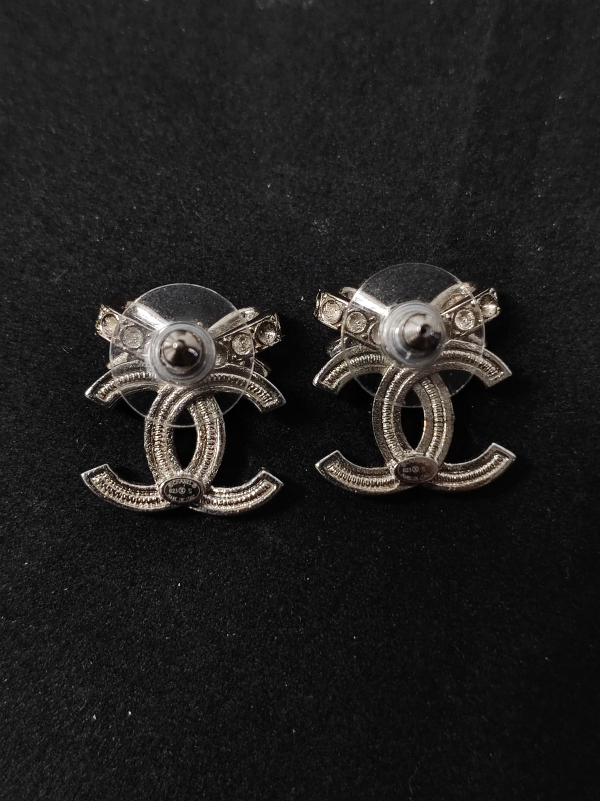 Chanel - Other - Metal setting with rhinestone embellishment; exact alloy unspecified. - Silver