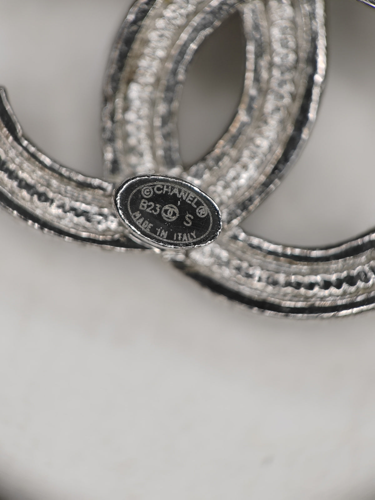 Chanel - Other - Metal setting with rhinestone embellishment; exact alloy unspecified. - Silver