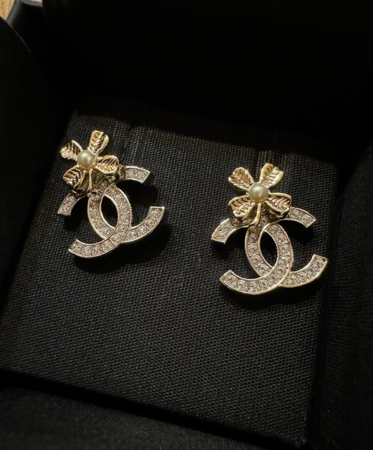 Chanel - Other - Metal with clear rhinestones and faux pearl accents. - Multicolour