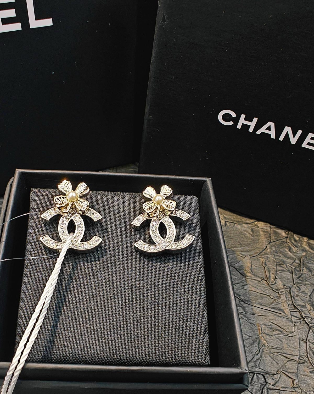 Chanel - Other - Metal with clear rhinestones and faux pearl accents. - Multicolour