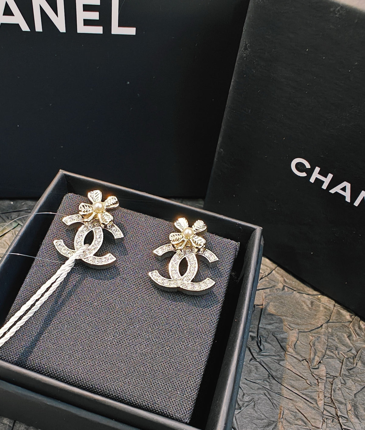 Chanel - Other - Metal with clear rhinestones and faux pearl accents. - Multicolour