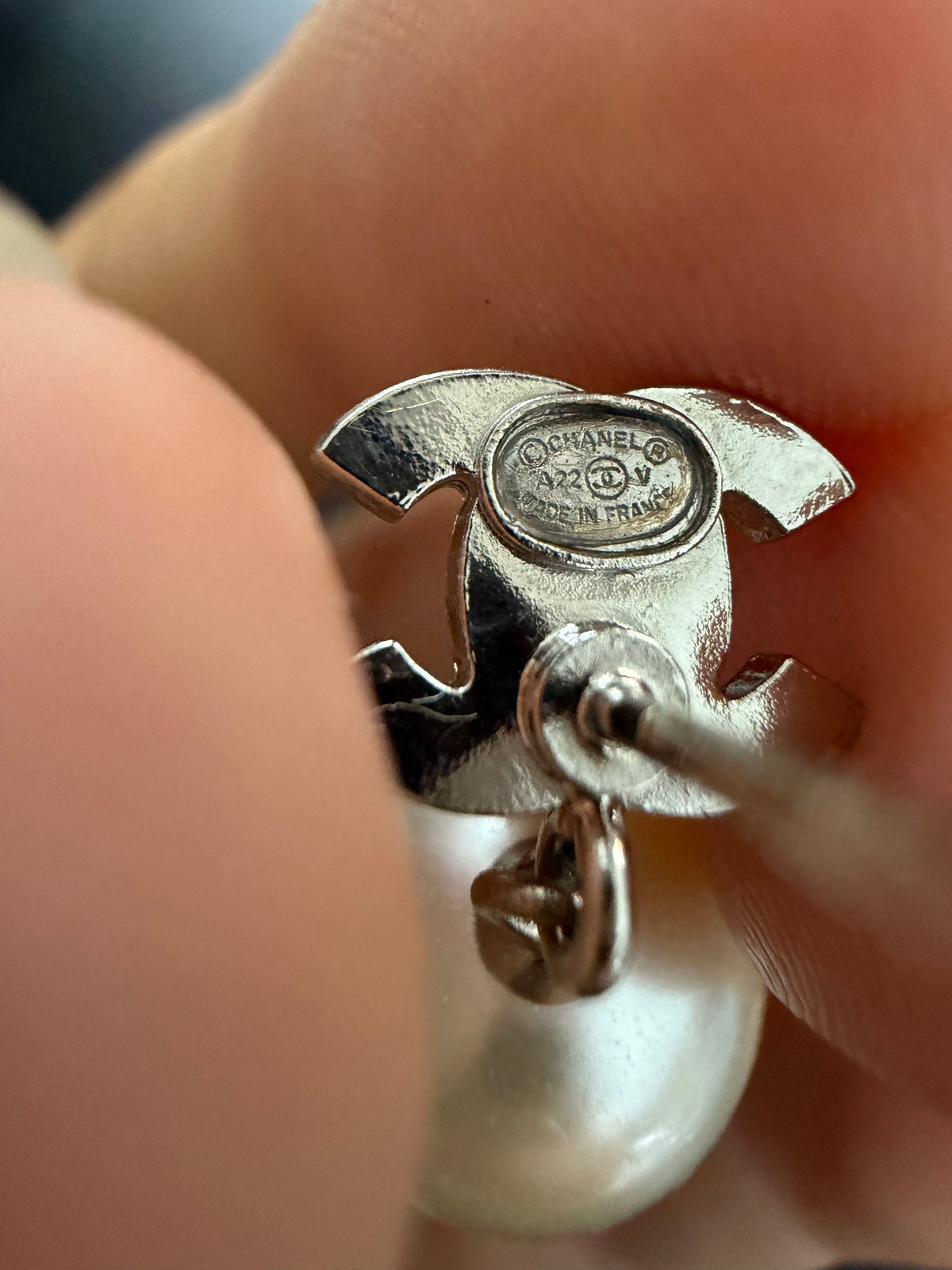 Chanel - Other - Metal with clear rhinestones and imitation pearls. - Silver