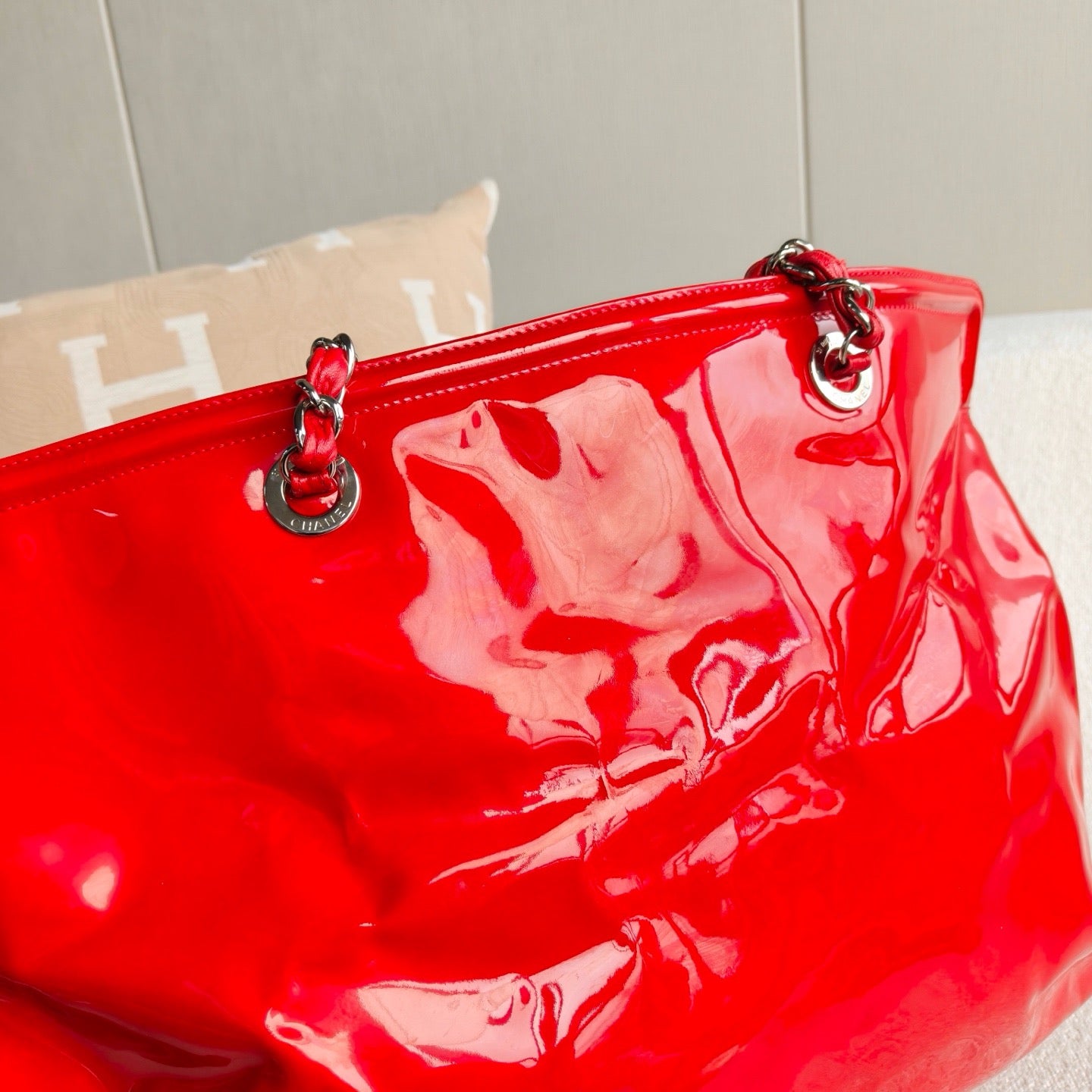 Chanel - Other - Patent leather - Red with pink accents - (Large)