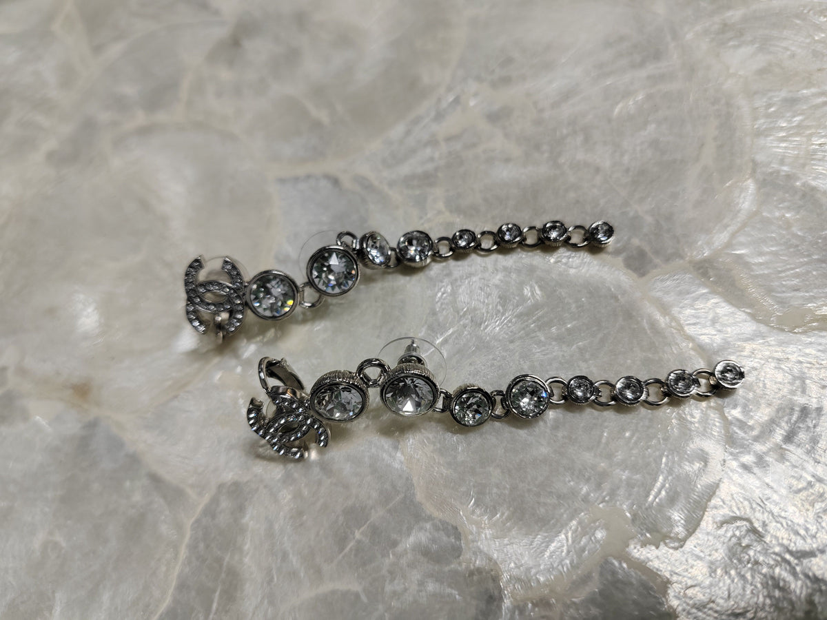 Chanel - Other - Silver-tone base metal with glass rhinestone embellishments - Silver