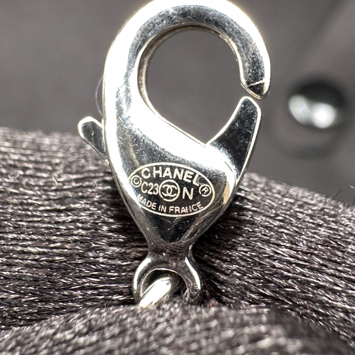Chanel - Other - Silver-tone metal with clear crystal embellishments and pink enamel. - Silver - (31+7)