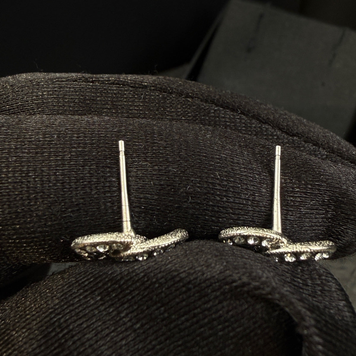 Chanel - Other - Silver-tone metal with clear crystal embellishments. - Silver