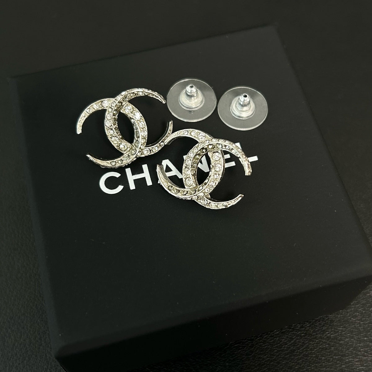 Chanel - Other - Silver-tone metal with clear crystal rhinestones - Silver