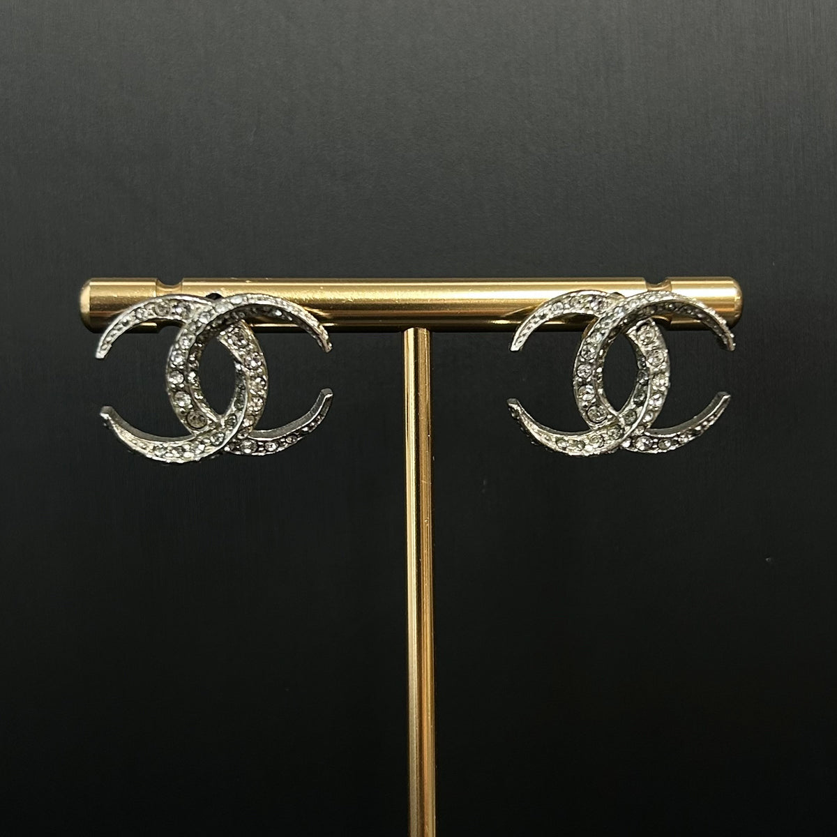 Chanel - Other - Silver-tone metal with clear crystal rhinestones - Silver