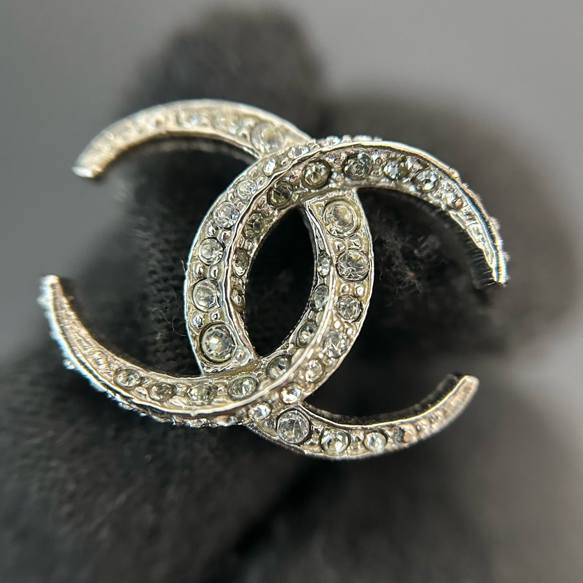 Chanel - Other - Silver-tone metal with clear crystal rhinestones - Silver