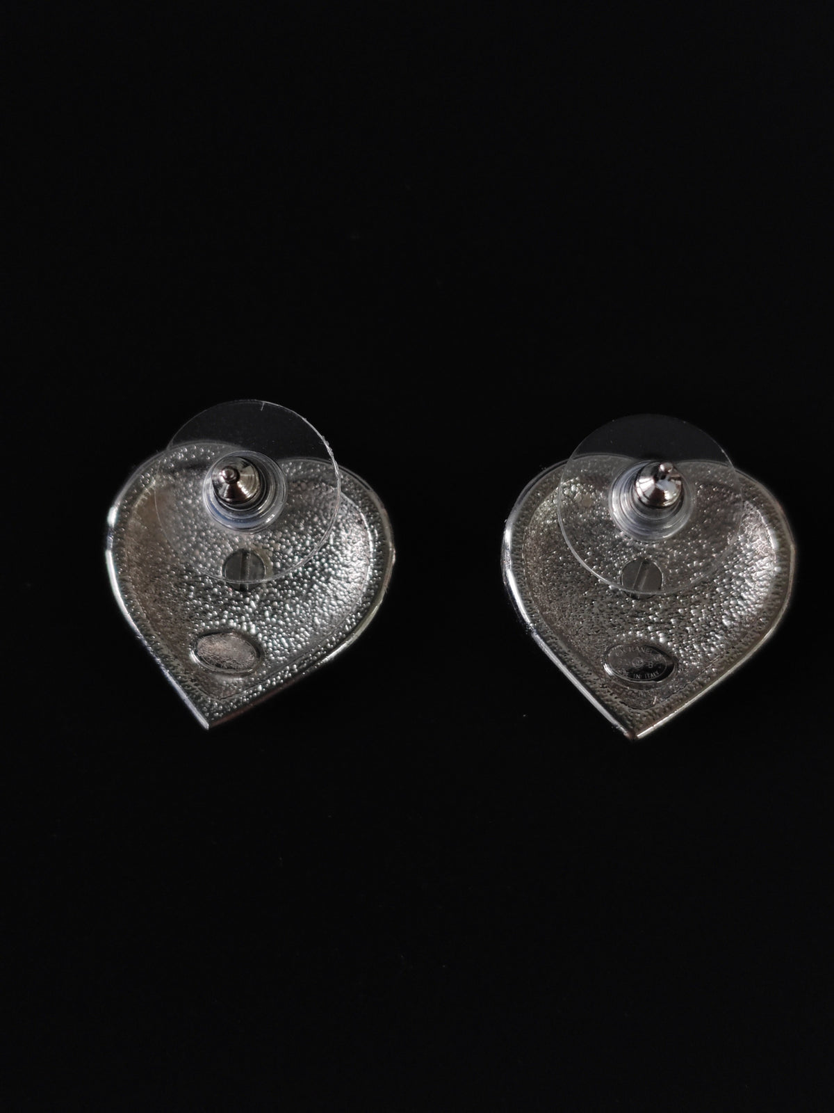 Chanel - Other - Silver-tone metal with clear rhinestone accents and a white heart-shaped inlay; exact composition unknown. - Silver