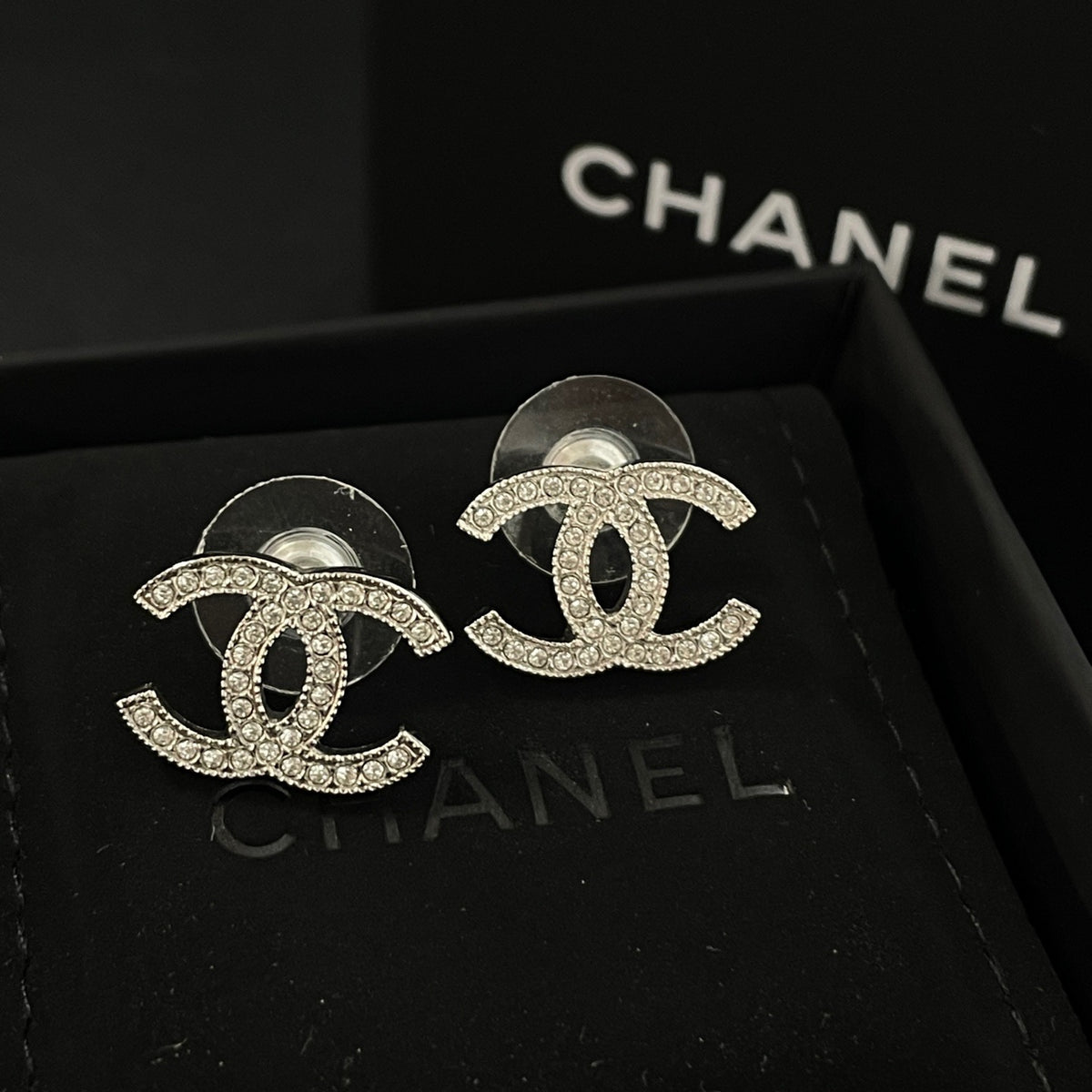 Chanel - Other - Silver-tone metal with clear rhinestone embellishments; exact alloy unspecified. - Silver