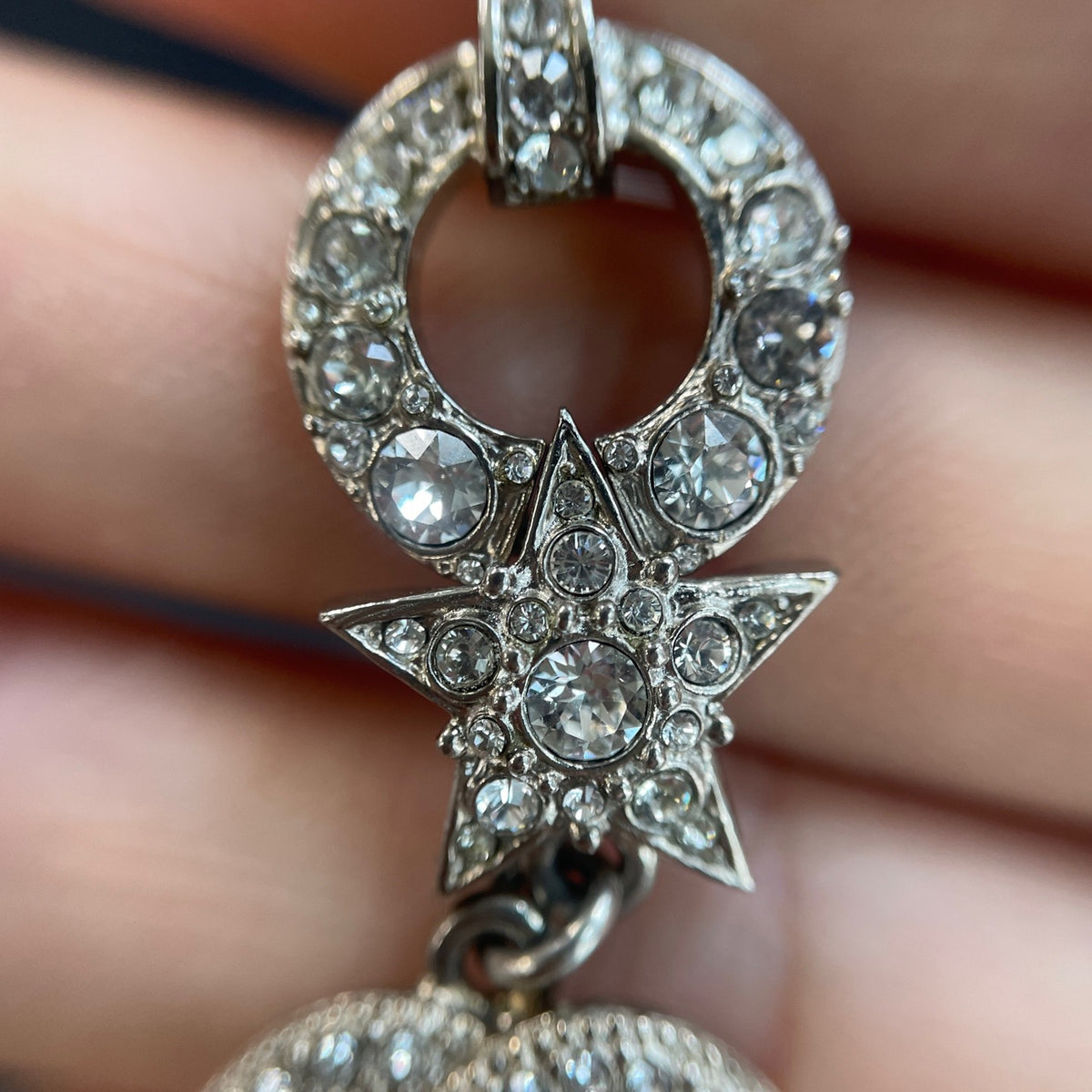 Chanel - Other - Silver-tone metal with clear rhinestone embellishments; exact composition is unconfirmed. - Silver