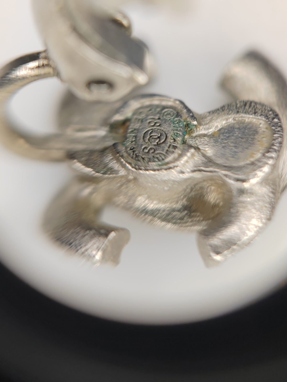 Chanel - Other - Silver-tone metal with clear rhinestone embellishments. - Silver